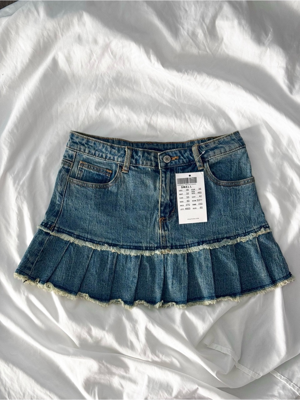 Brandy Melville Denim Pleated Mini Skirt